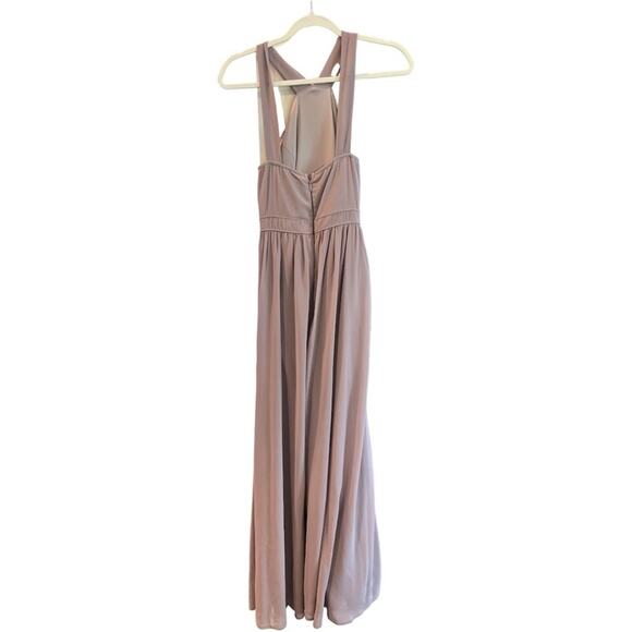 Lulu's Air of Romance Taupe Modified Halter Maxi Dress Bridesmaid Sm - Picture 2 of 12